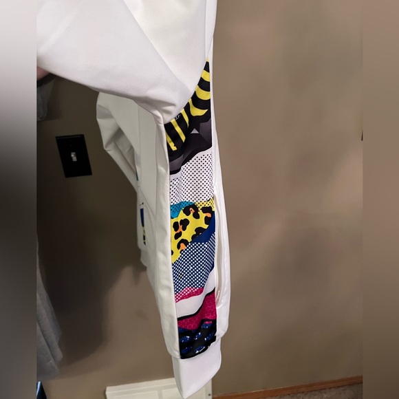 Adidas size small track jacket, white with multicolour design - Picture 3 of 3